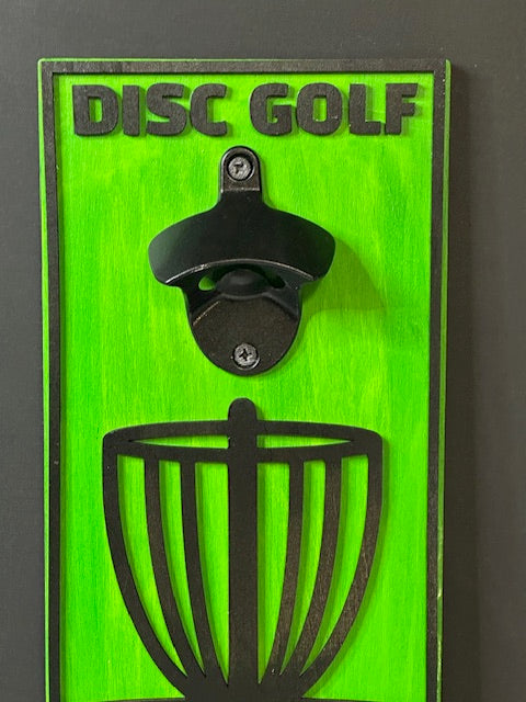 Disc Golf Custom Bottle Opener Wall Mounted Discgolfer Gift