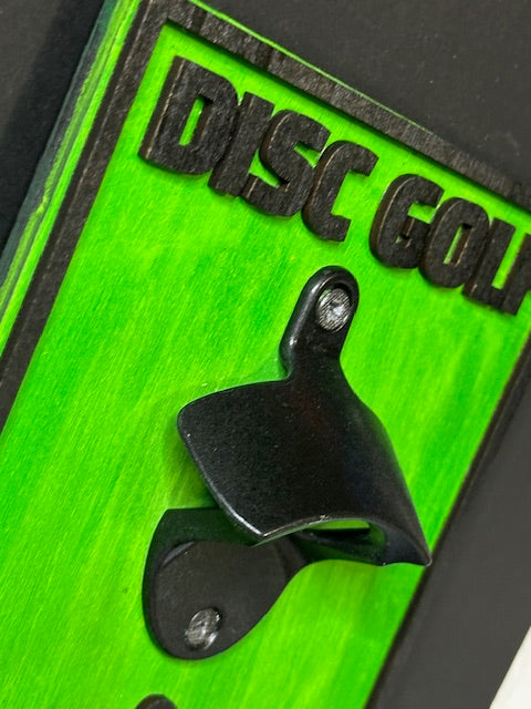 Disc Golf Custom Bottle Opener Wall Mounted Discgolfer Gift