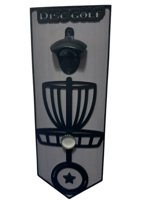 Disc Golf Custom Bottle Opener Wall Mounted Discgolfer Gift