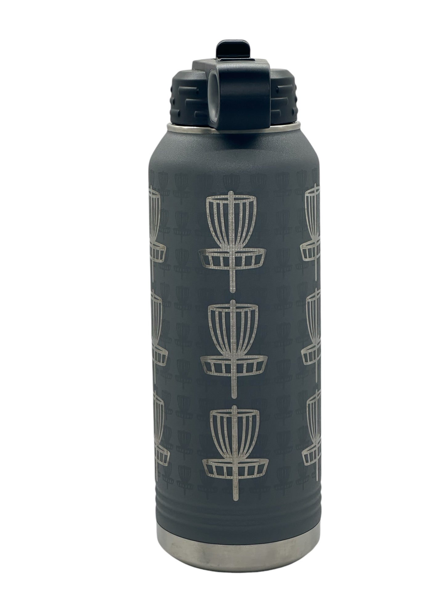 Disc Golf Large BASKETS Laser Engraved 32oz Water Bottle Custom Gift