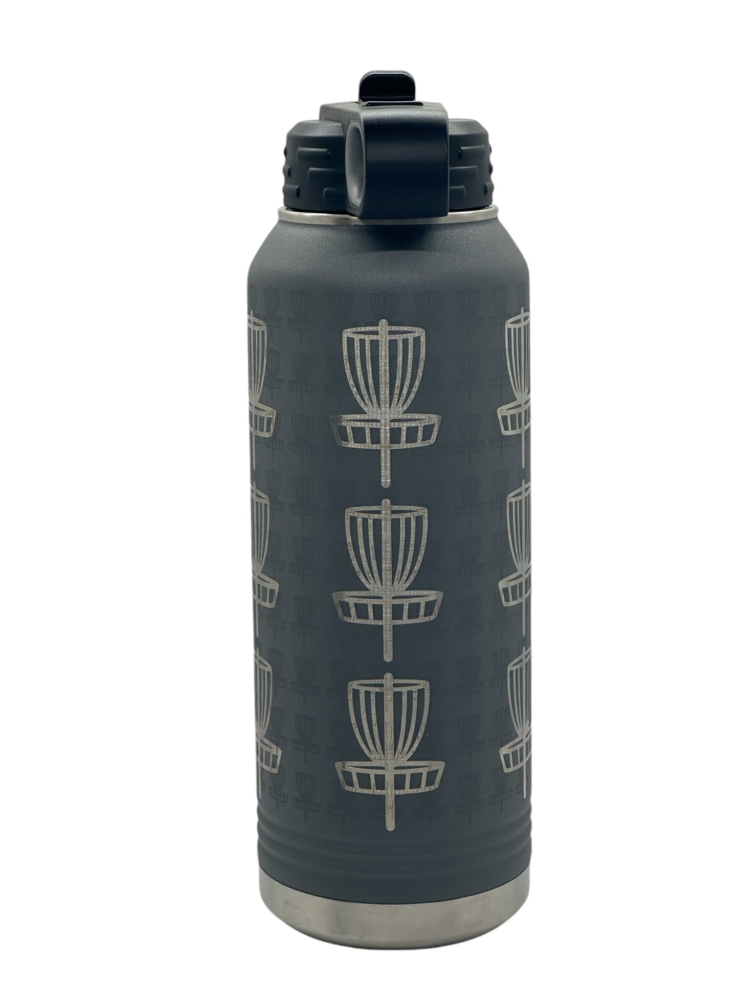 Disc Golf Large BASKETS Laser Engraved 32oz Water Bottle Custom Gift