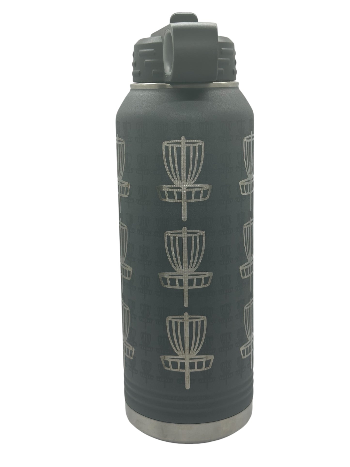 Disc Golf Large BASKETS Laser Engraved 32oz Water Bottle Custom Gift