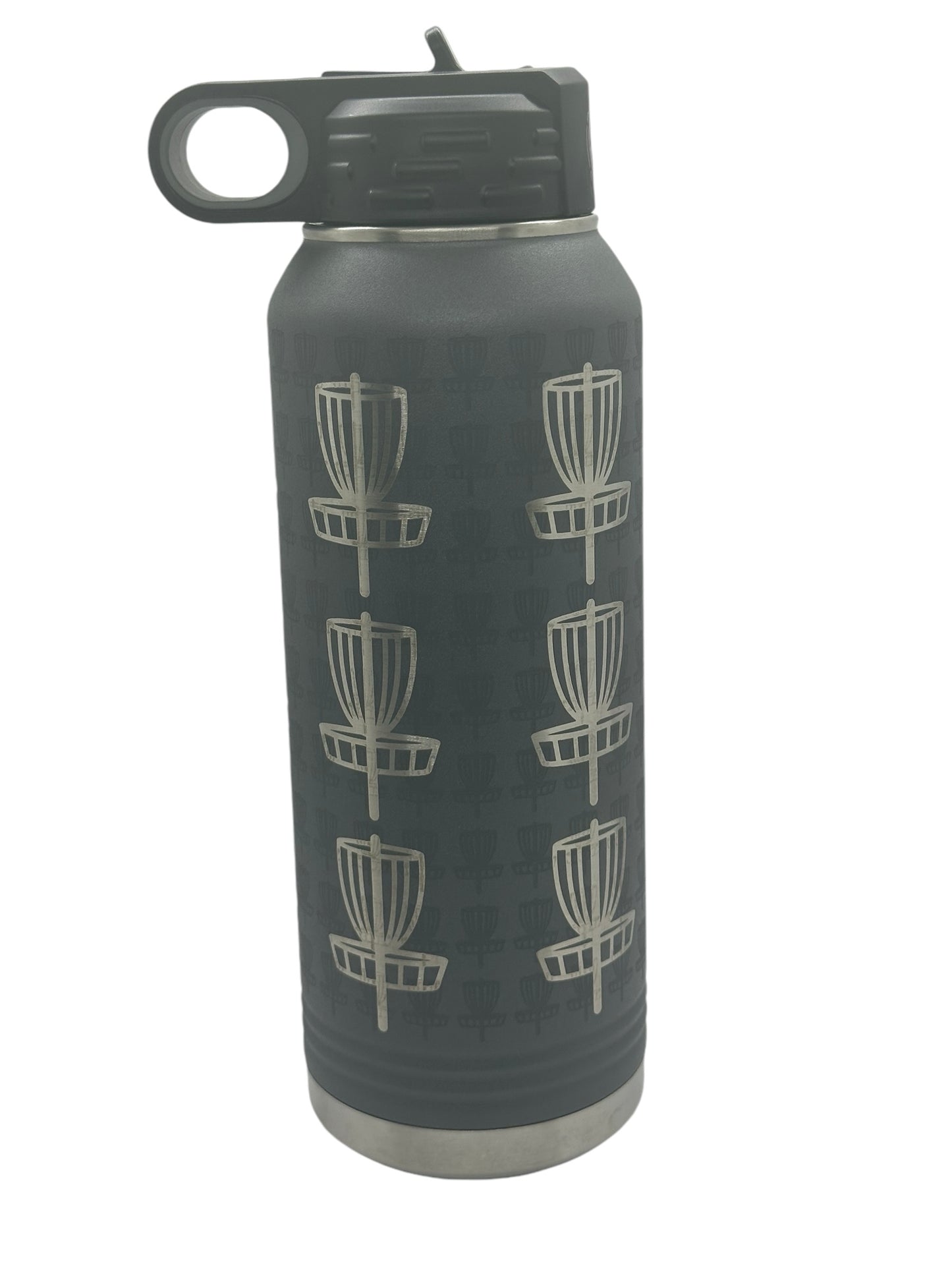 Disc Golf Large BASKETS Laser Engraved 32oz Water Bottle Custom Gift