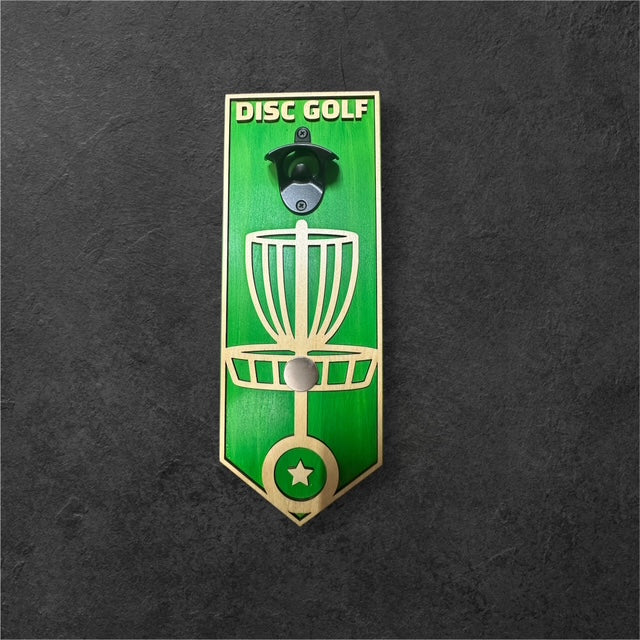 Disc Golf Custom Bottle Opener Wall Mounted Discgolfer Gift