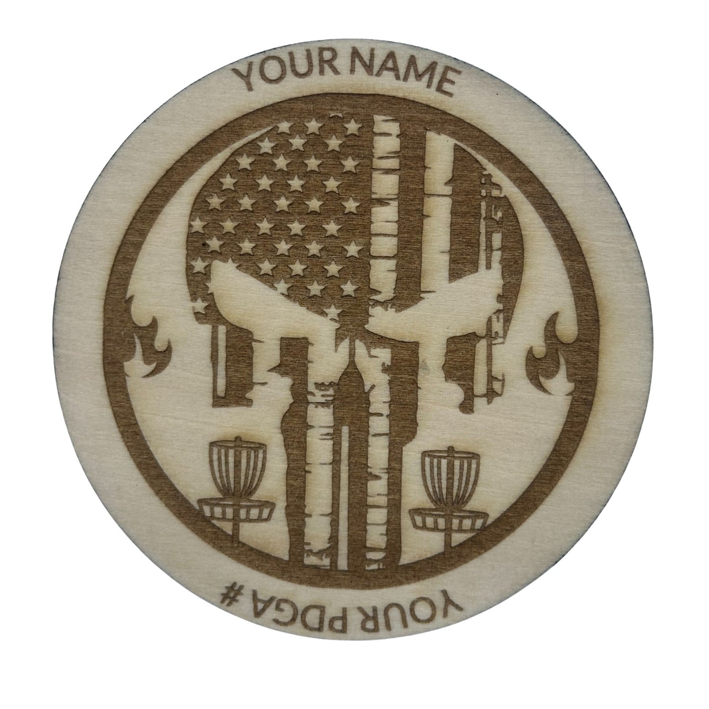 Disc Golf Mini Personalized Wood Laser Engraved Bottle Opener 4"