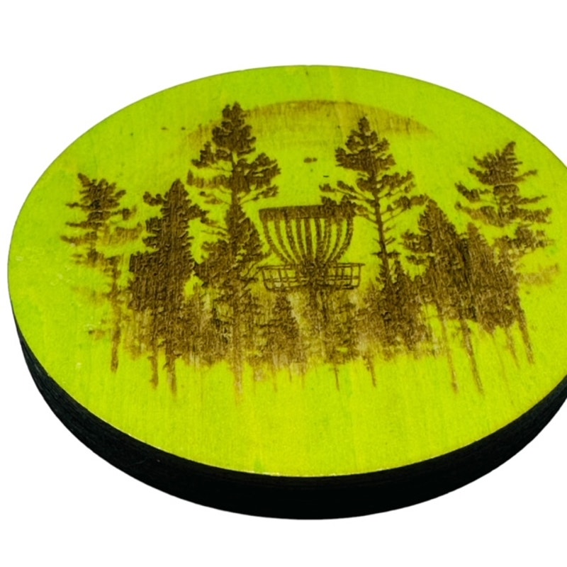 Disc Golf Mini Wood Laser Engraved Bottle Opener 4" Discgolf Scene