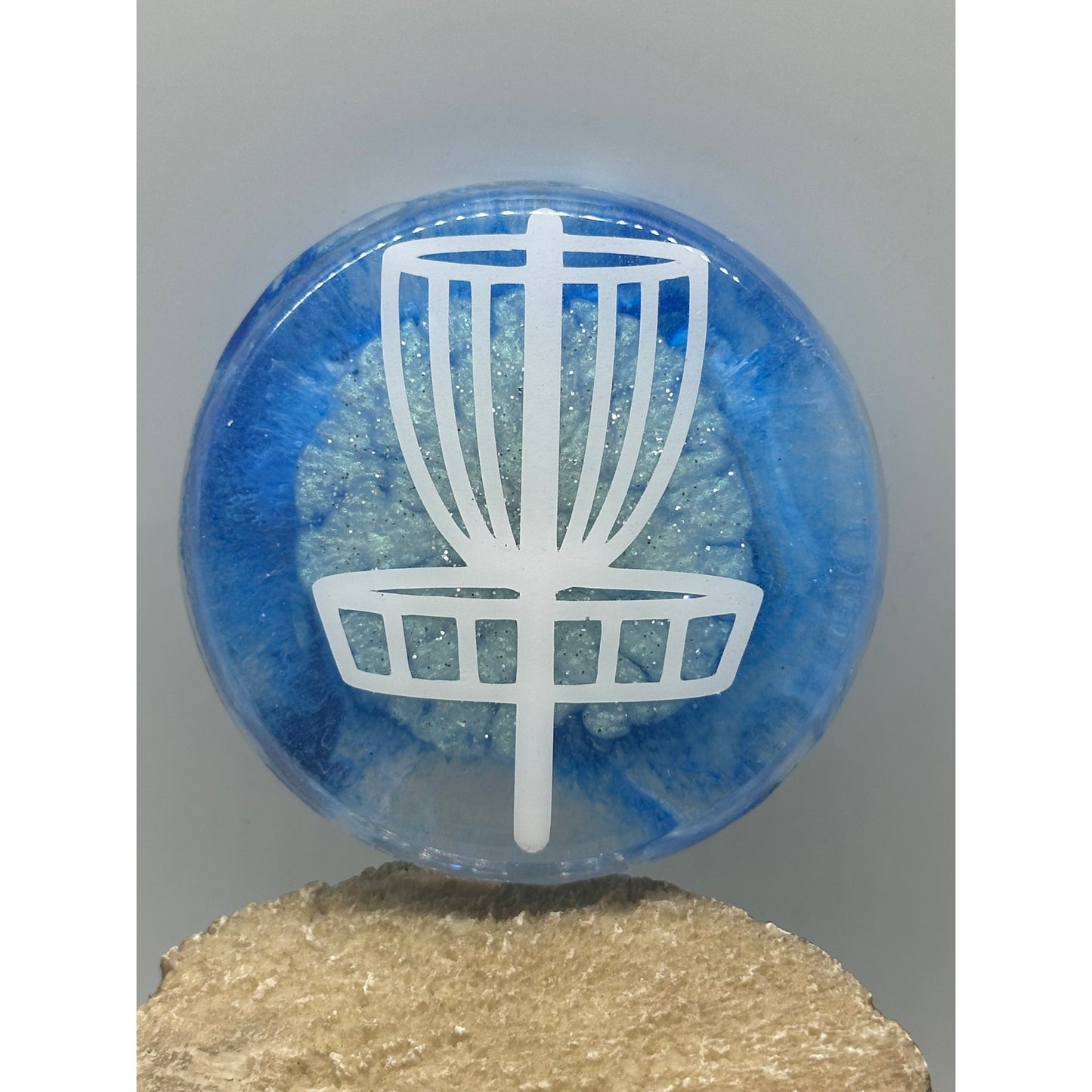 Disc Golf Mini Marker Custom White Basket Epoxy Resin One Of A Kind Mini