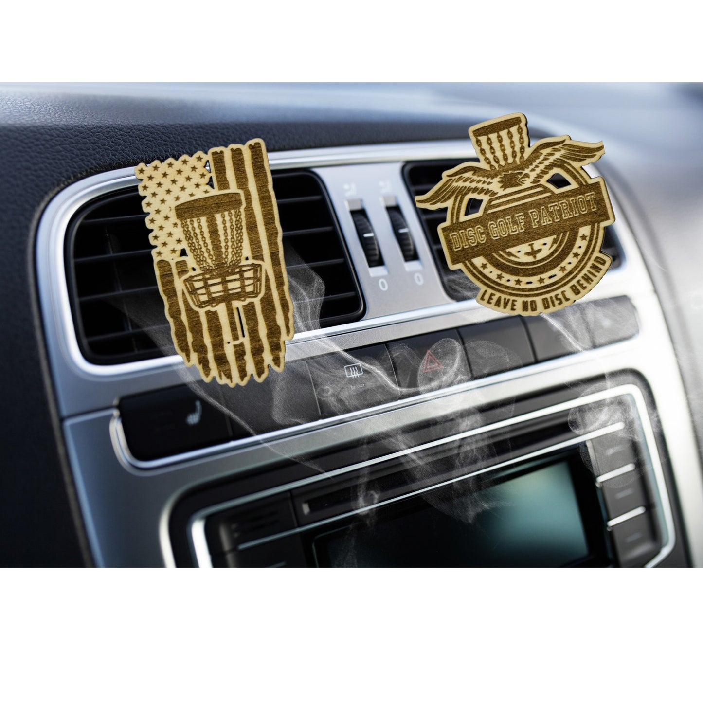 Disc Golf Car Air Freshener Laser Engraved Wood Vent Clip On CHOOSE DESIGN