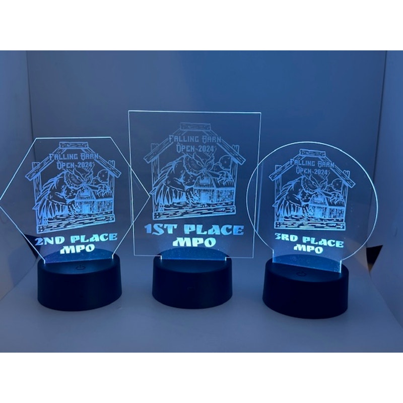 Custom Laser Engraved LED 3D Nightlight Disc Golf Trophy, Gift Trophies, Discgolf Gifts