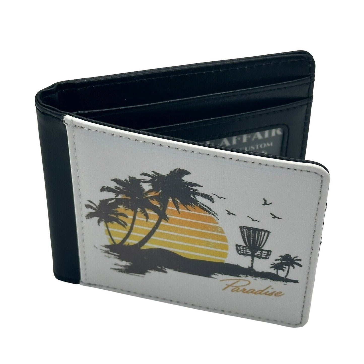 Disc Golf PARADISE SUNRISE Sublimated Design Bi-Fold Wallet Disgolfer Gift