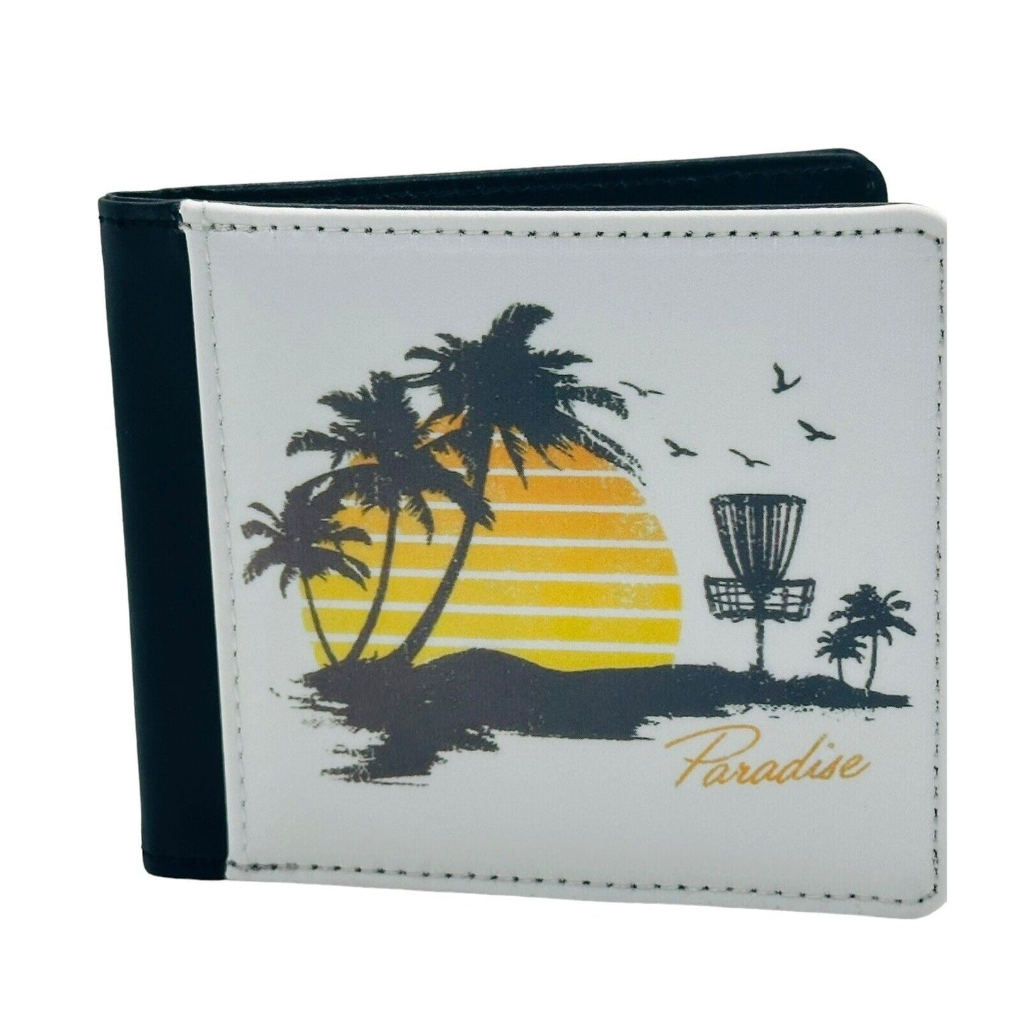 Disc Golf PARADISE SUNRISE Sublimated Design Bi-Fold Wallet Disgolfer Gift