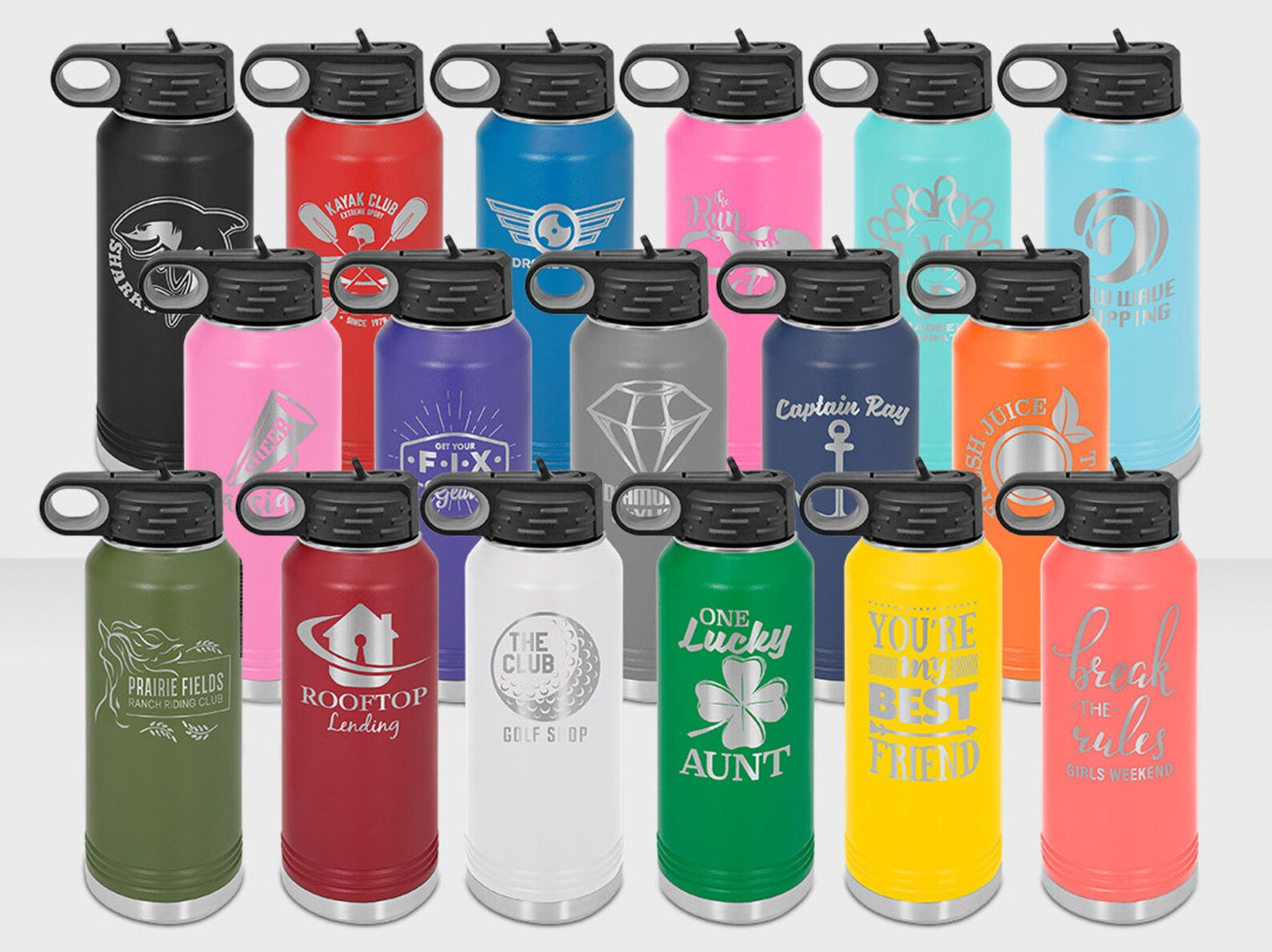 Custom Engraved 32oz Water Bottle Logo Tumbler Gift Bulk Tumbler Marketing  Personalized Laser Engraved Water Bottle