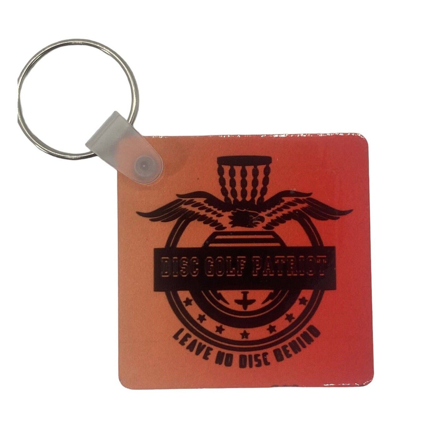 Disc Golf Keychain DISCGOLF PATRIOT Orange Red Gradient Custom Made Key Ring