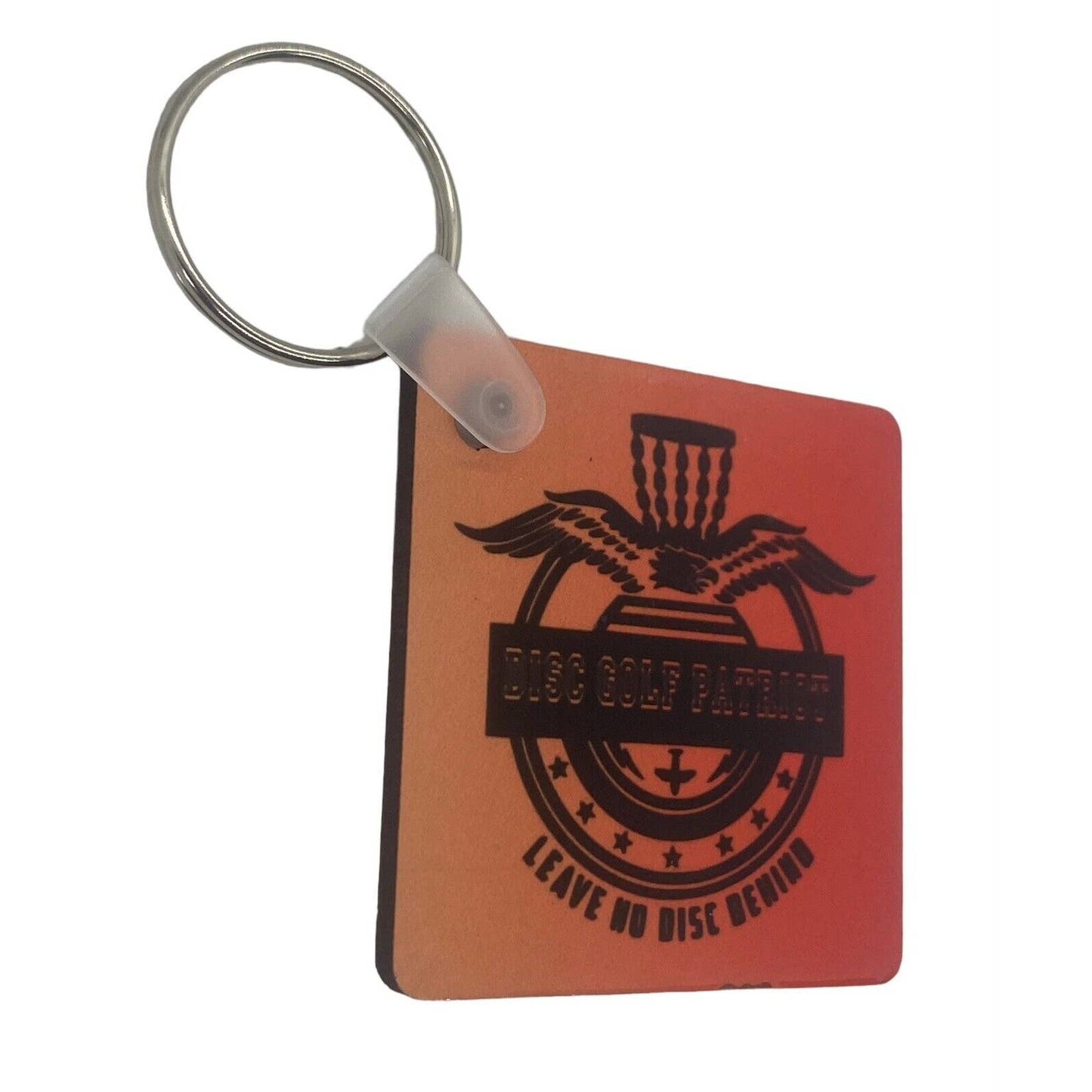 Disc Golf Keychain DISCGOLF PATRIOT Orange Red Gradient Custom Made Key Ring