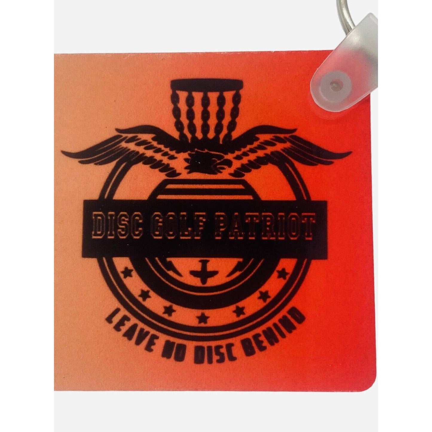 Disc Golf Keychain DISCGOLF PATRIOT Orange Red Gradient Custom Made Key Ring