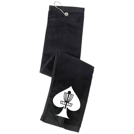 Disc Golf Towel Tri Fold Custom ACED Disc Golf Basket Logo Grommet Clip On