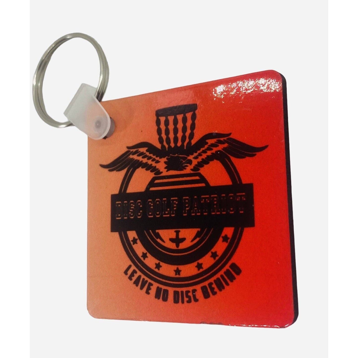 Disc Golf Keychain DISCGOLF PATRIOT Orange Red Gradient Custom Made Key Ring