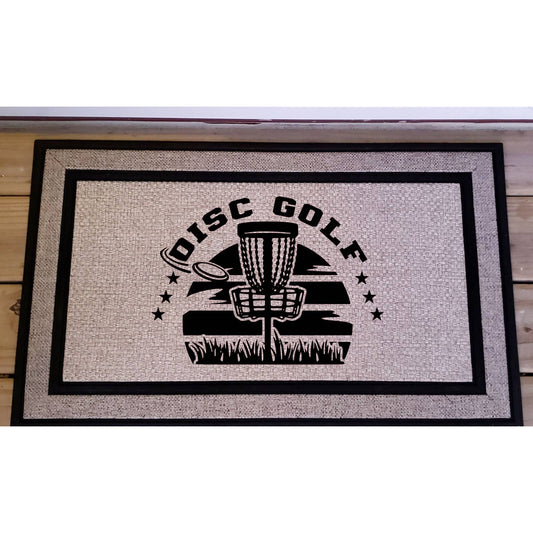 Disc Golf DiscGolf Sunrise Logo Door Mat