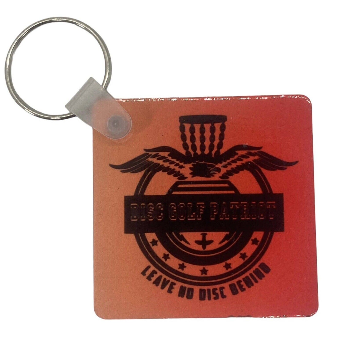 Disc Golf Keychain DISCGOLF PATRIOT Orange Red Gradient Custom Made Key Ring