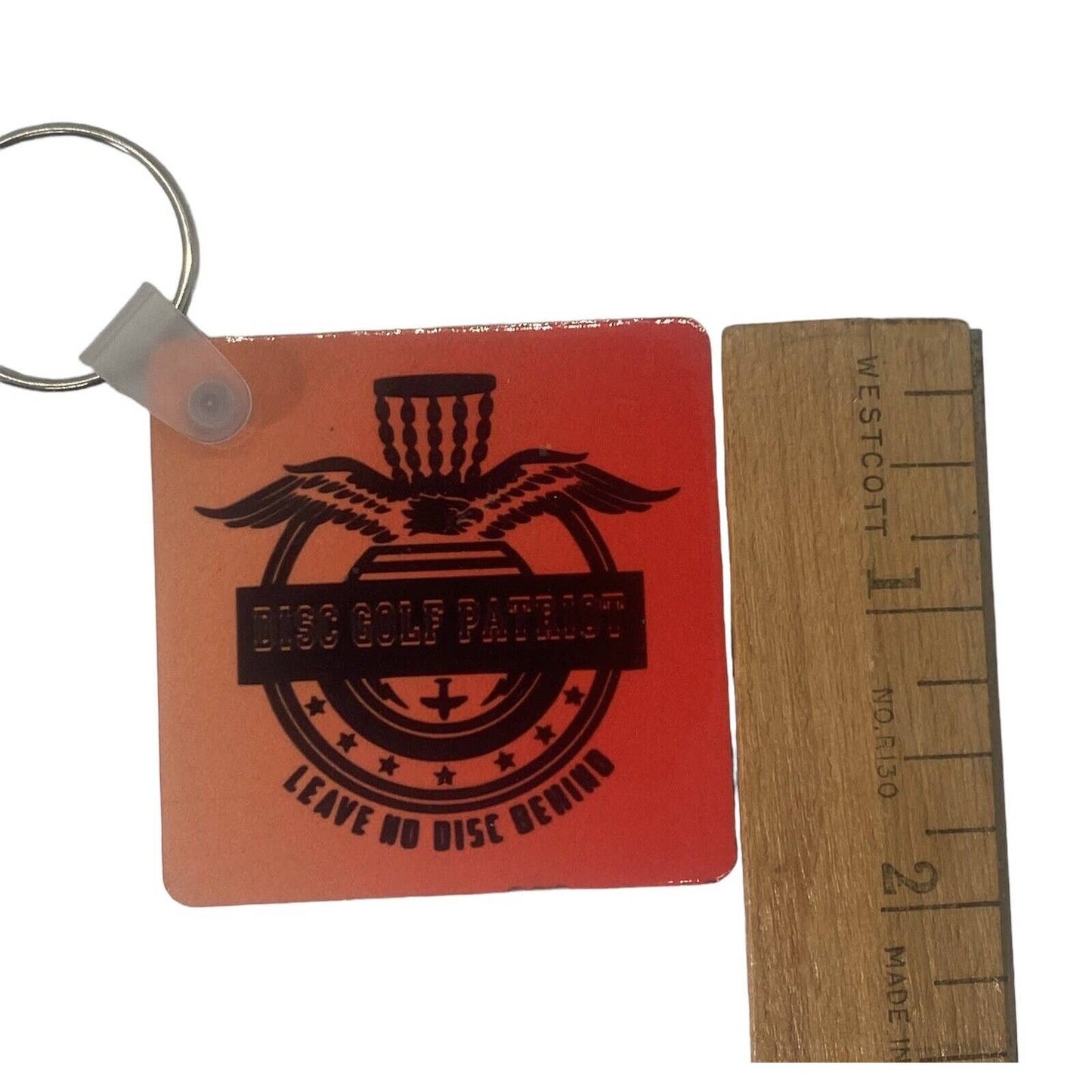 Disc Golf Keychain DISCGOLF PATRIOT Orange Red Gradient Custom Made Key Ring