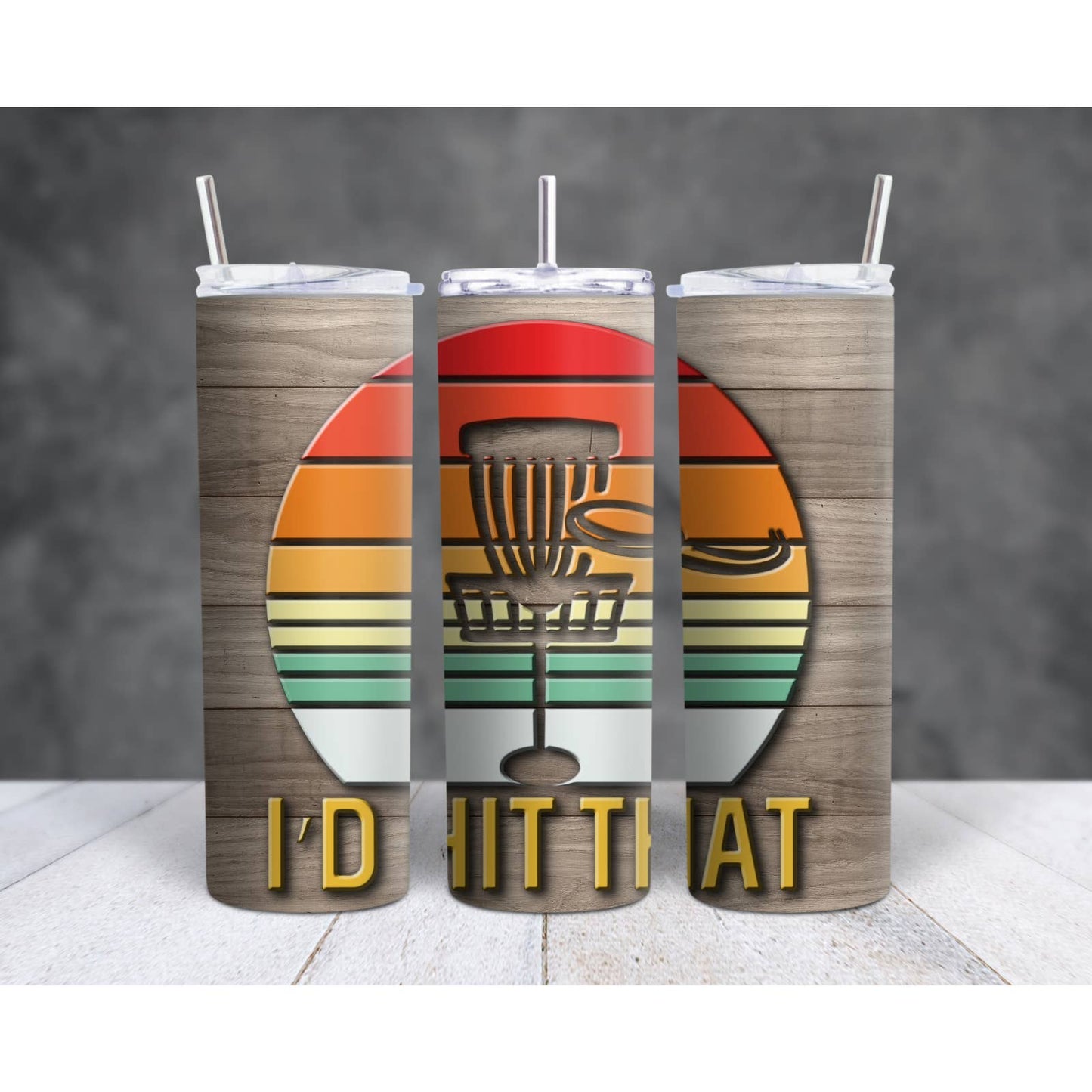 DISC Golf Id Hit That Stainless Steel Custom 20oz Tumbler W/Lid & Straw Drink