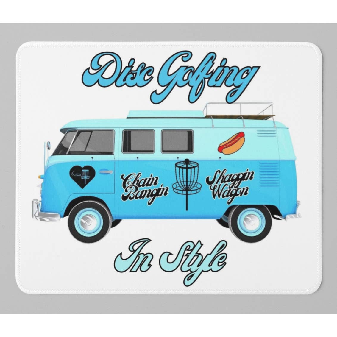 Disc Golf VW BUG SHAGGIN WAGON Mousepad Mouse Pad Computer Golf Gift