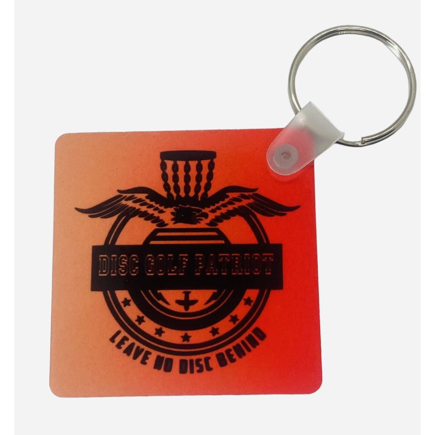 Disc Golf Keychain DISCGOLF PATRIOT Orange Red Gradient Custom Made Key Ring