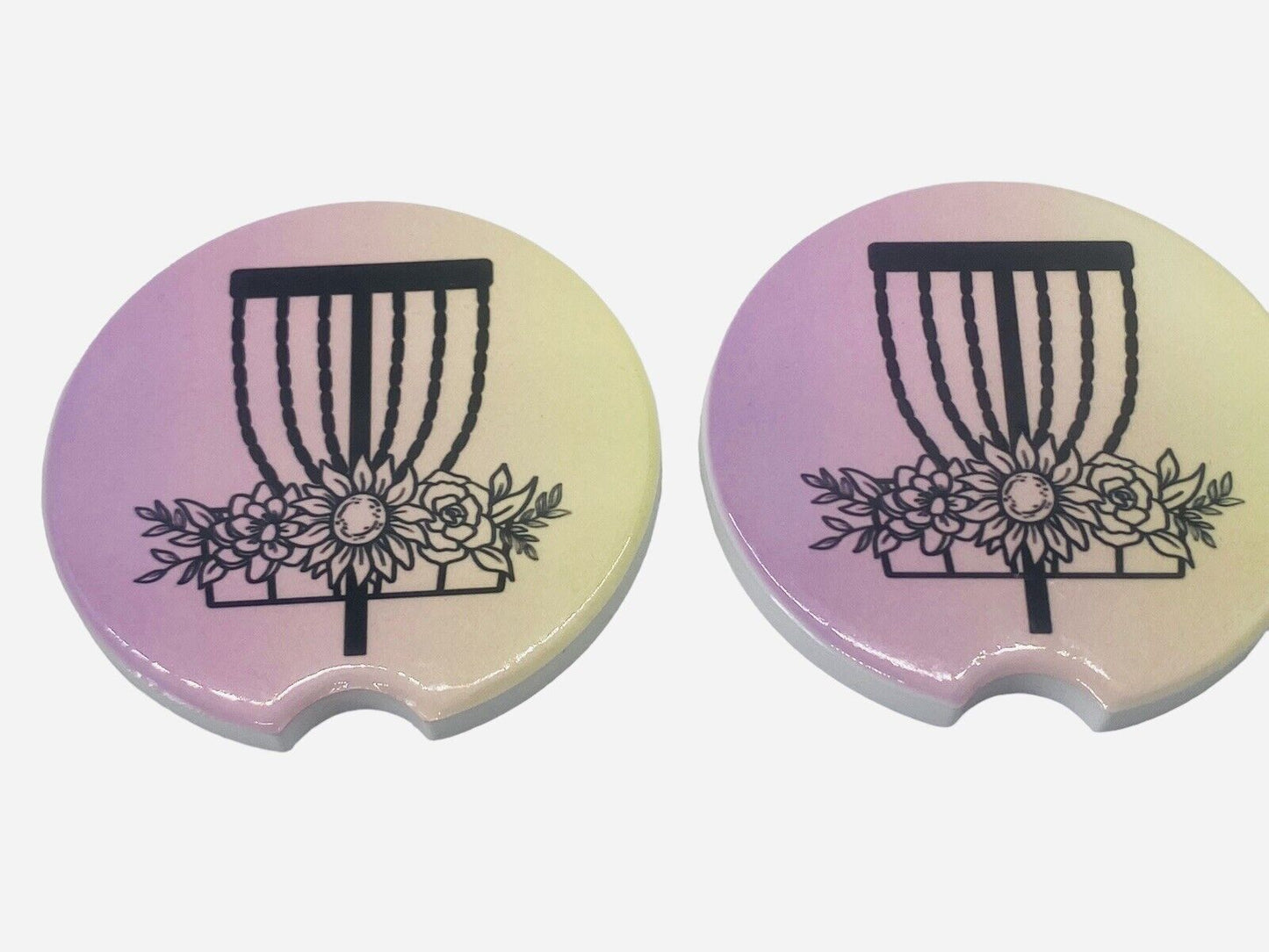 Disc Golf Car Drink Coasters 2 Pack