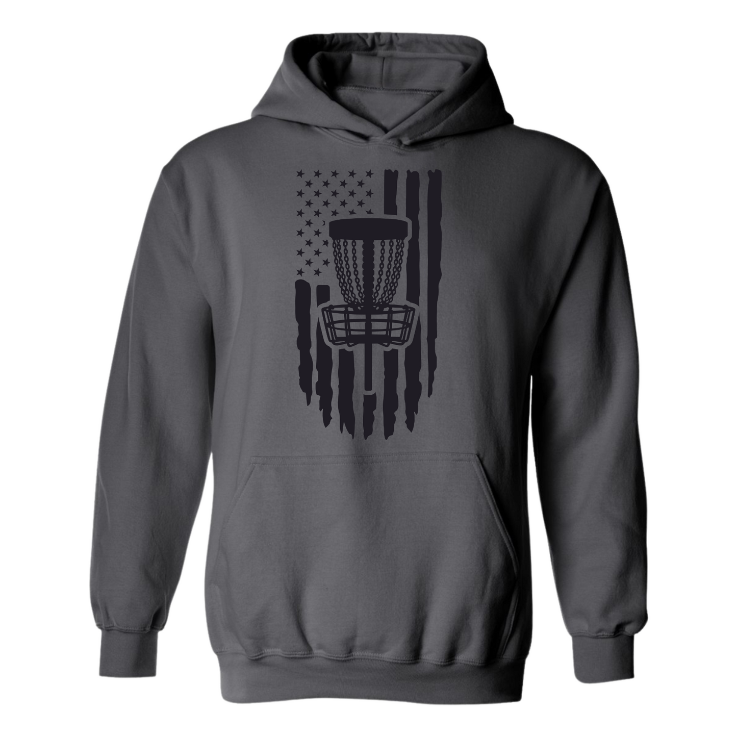 Disc Golf Pullover Hoodie PATRIOTIC AMERICAN FLAG Sweatshirt Custom Made Vinyl Logo