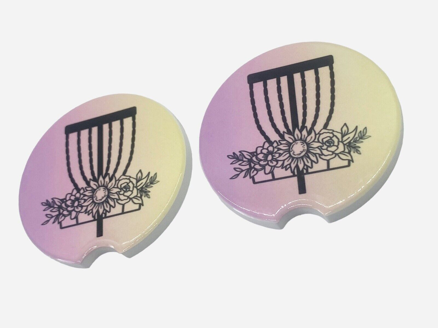 Disc Golf Car Drink Coasters 2 Pack