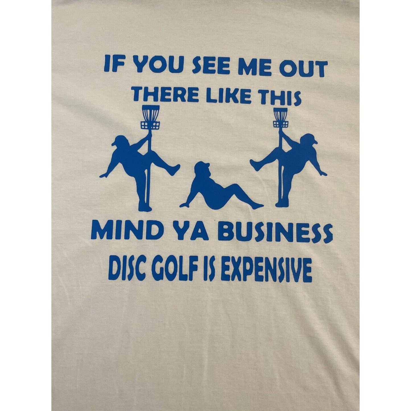 Disc Golf Shirt Custom Funny Stripper Disc Golfer L Graphic T-Shirt Gildan WHITE