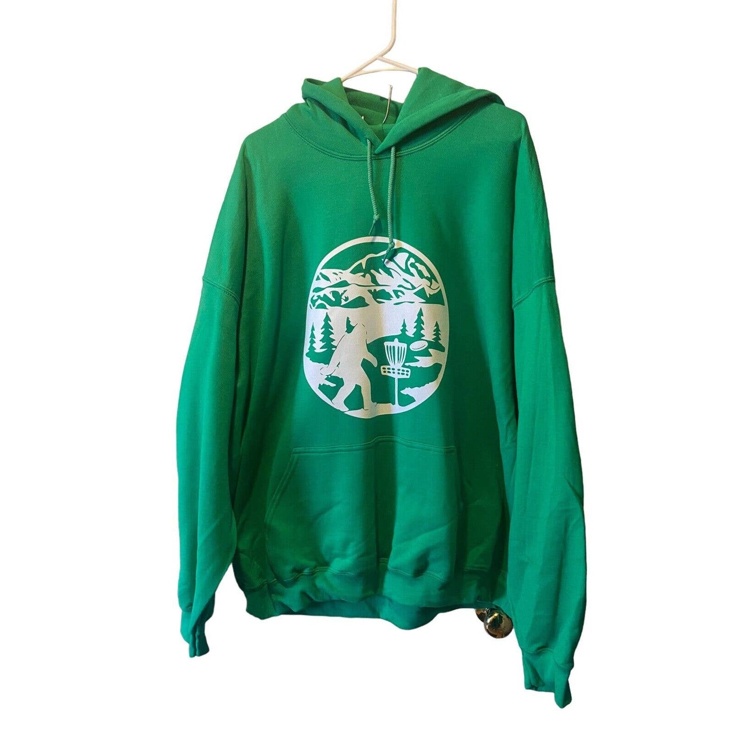 Disc Golf 3XL SASQUATCH Vinyl Logo Pullover Hoodie Sweatshirt Green