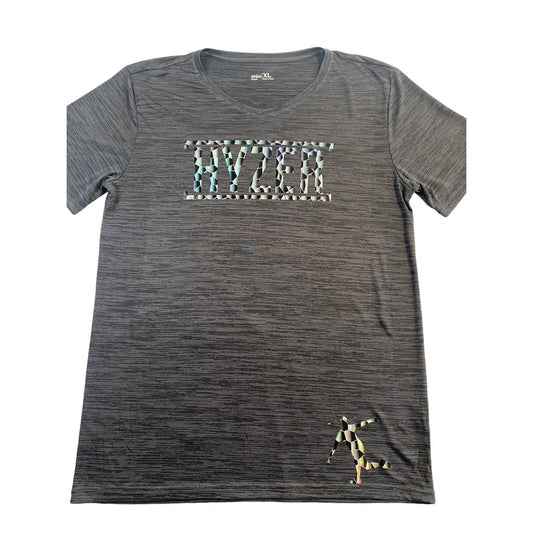 Disc Golf Shirt HOLOGRAPHIC HYZER Logo Unisex Jersey Active XL Grey Dri Fit