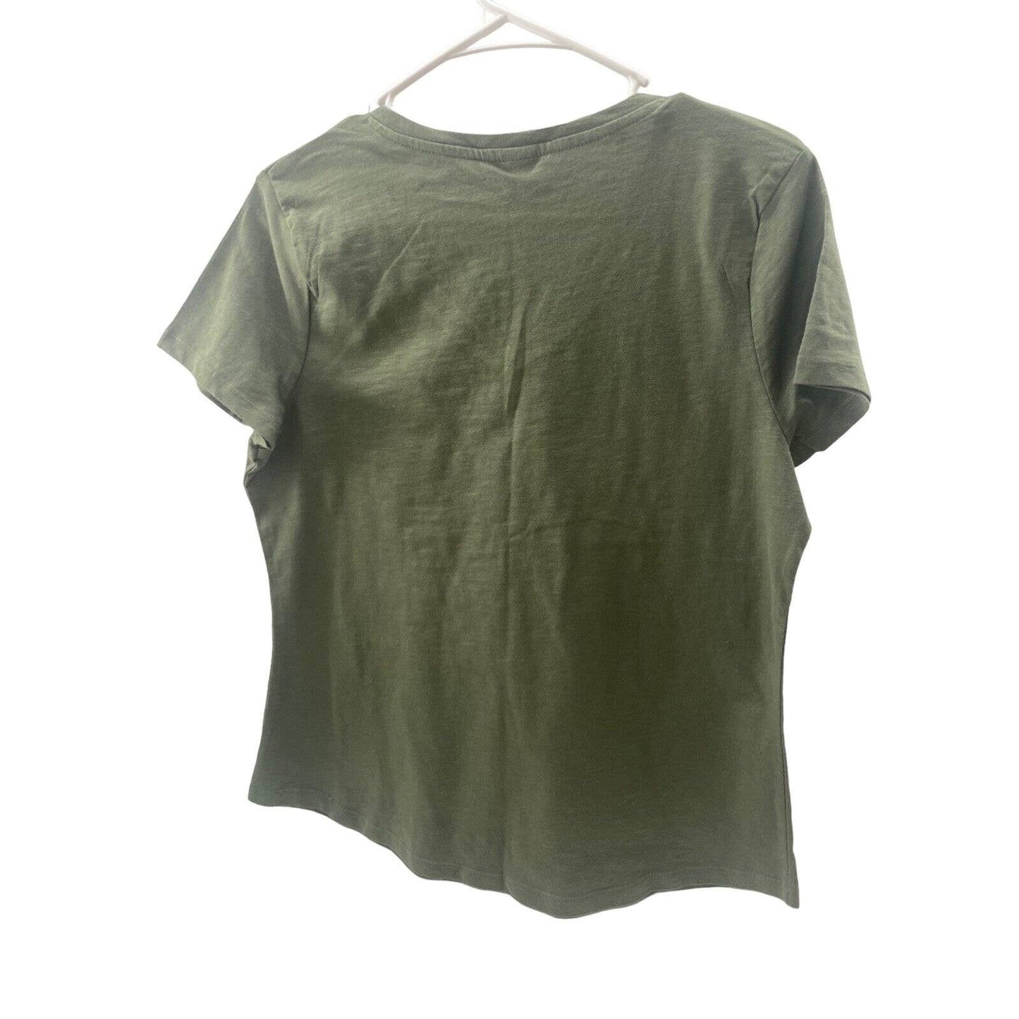 Disc Golf WOMENS V-Neck Shirt Disc Golf Girl Olive Size 10