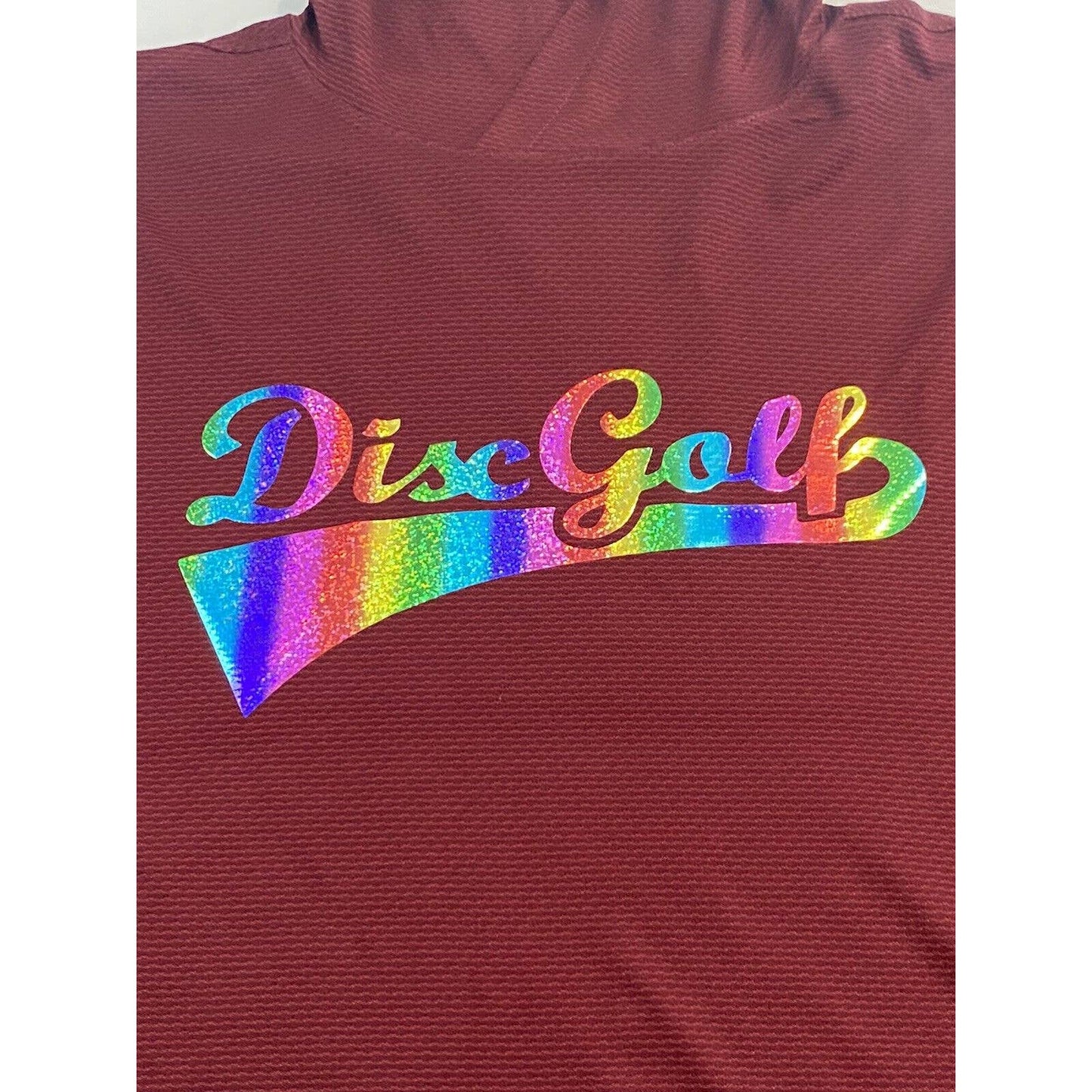 Disc Golf L/S Hooded Shirt L Holographic Logo Jersey Outdoor Active Discgolf