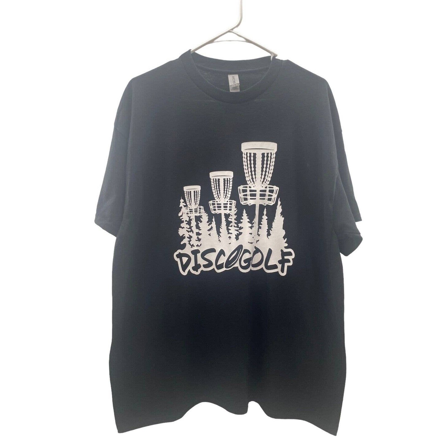 Disc Golf Shirt Trees BASKETS XL Graphic T-Shirt Gildan BLACK