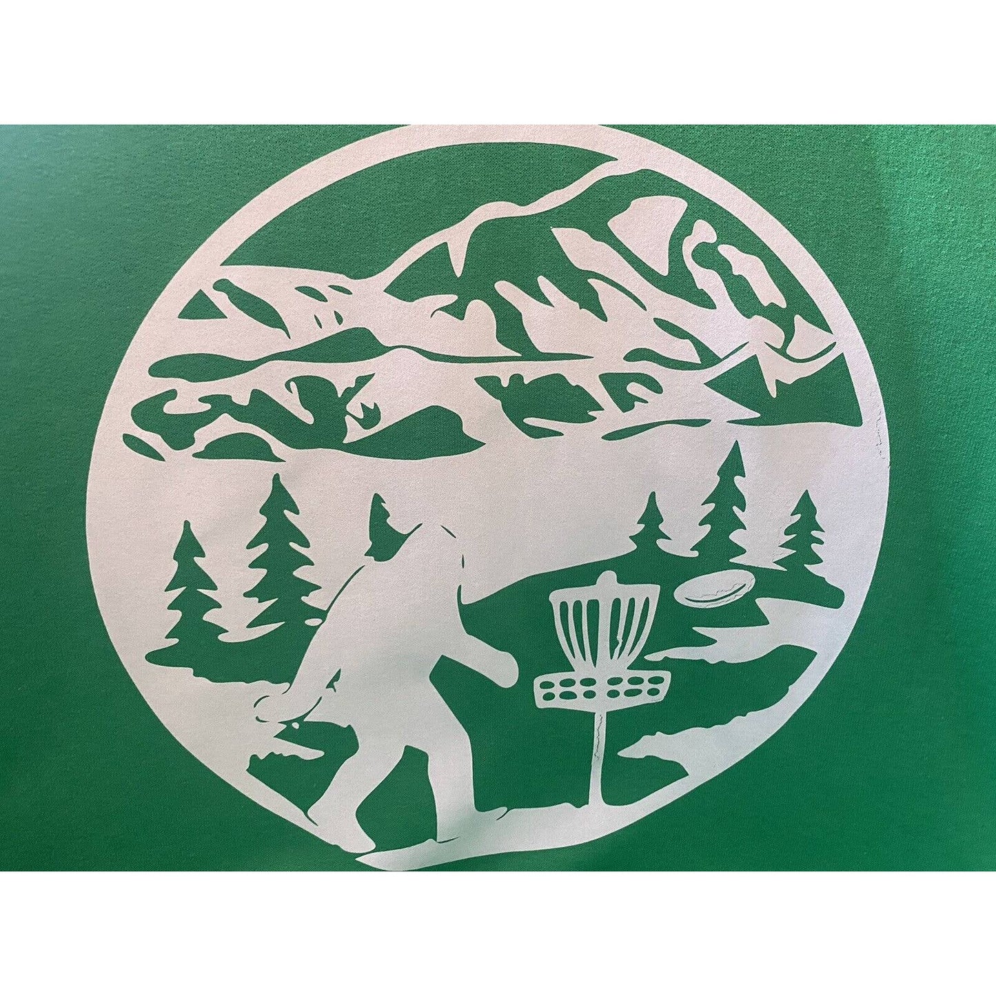 Disc Golf 3XL SASQUATCH Vinyl Logo Pullover Hoodie Sweatshirt Green