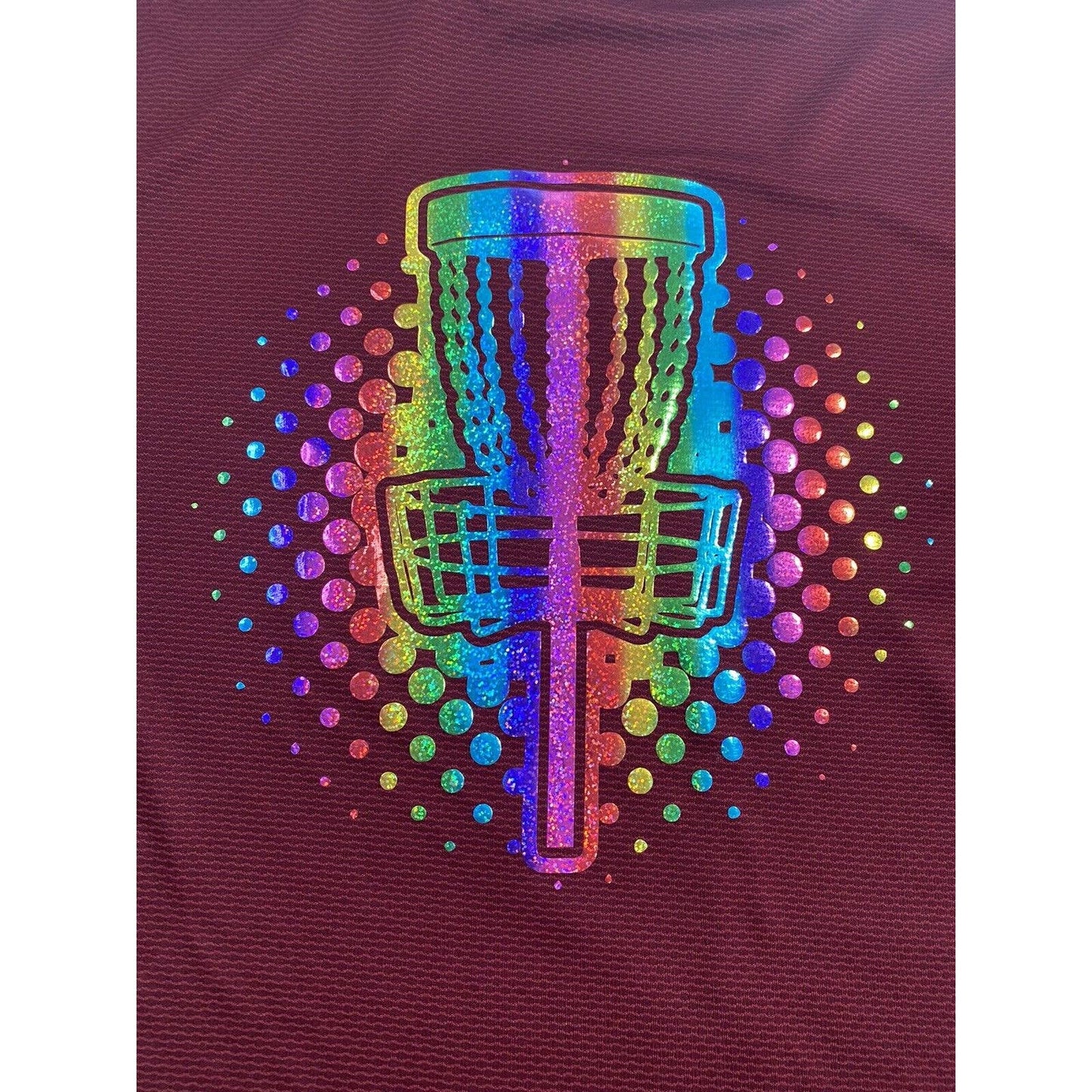 Disc Golf L/S Hooded Shirt L Holographic Logo Jersey Outdoor Active Discgolf