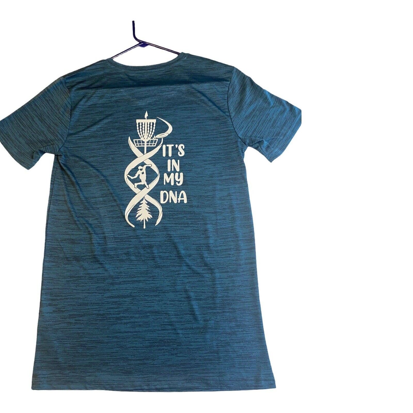 Disc Golf Shirt UNISEX Its In My DNA Jersey Active XS TEAL Blue Dri Fit