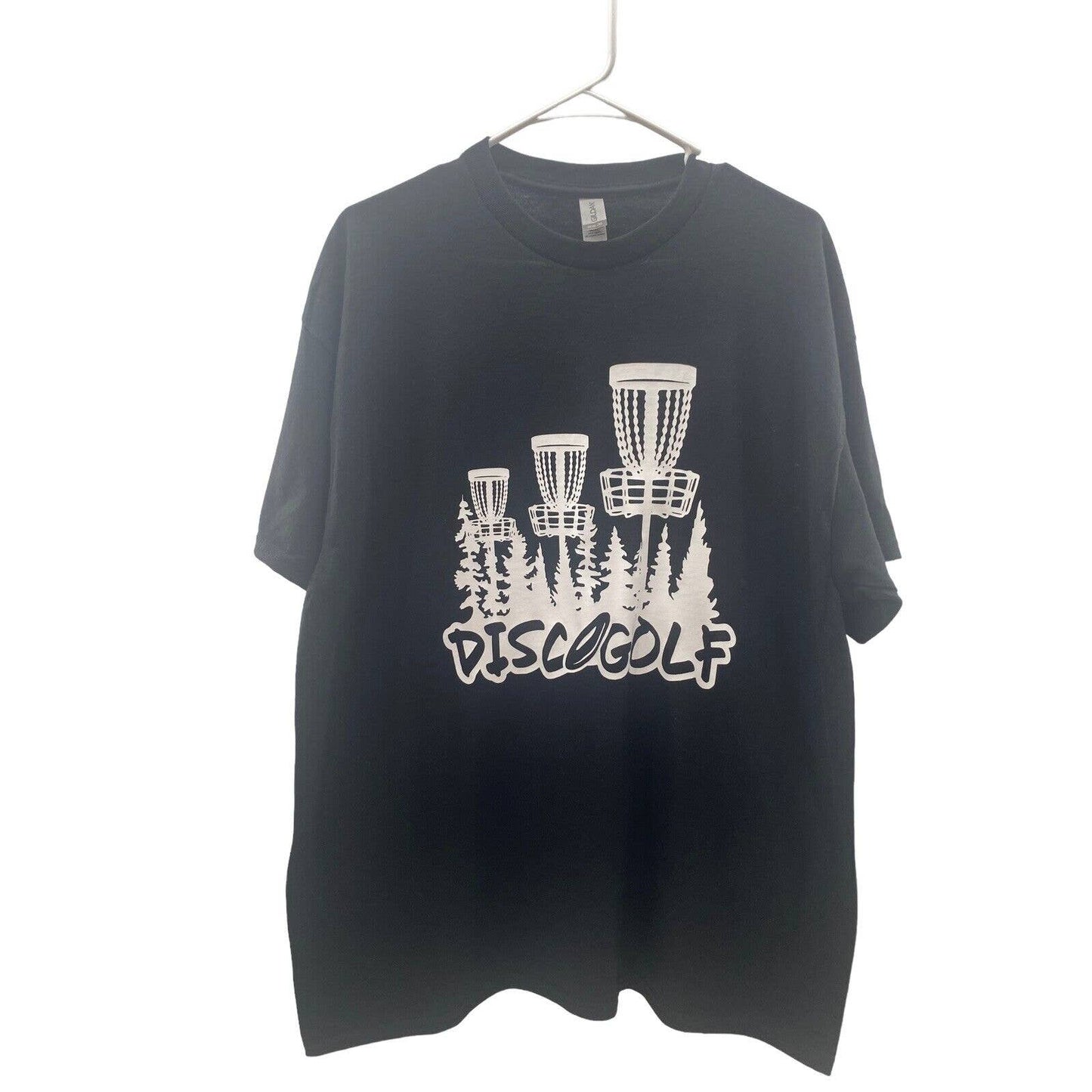 Disc Golf Shirt Trees BASKETS XL Graphic T-Shirt Gildan BLACK