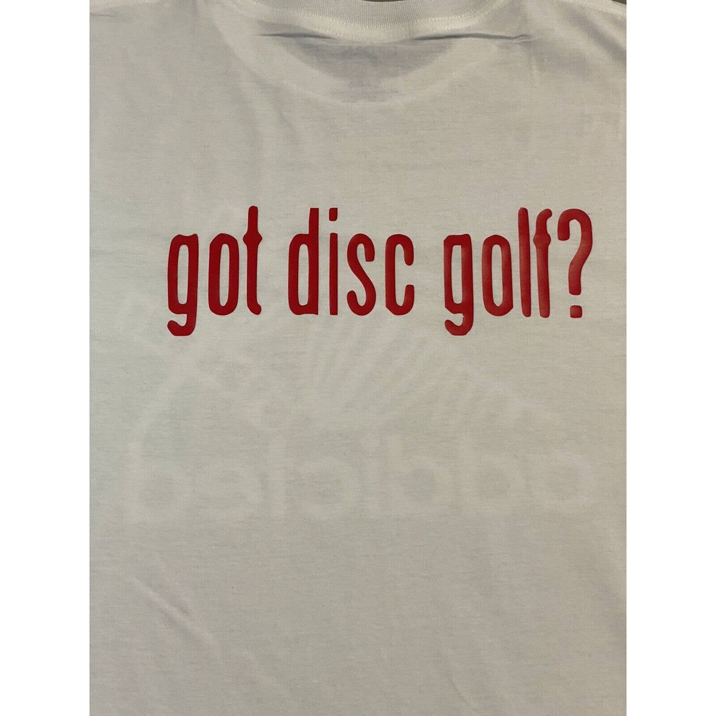 Disc Golf Shirt ADDICTED Basket Red Logo L Graphic T-Shirt Gildan White