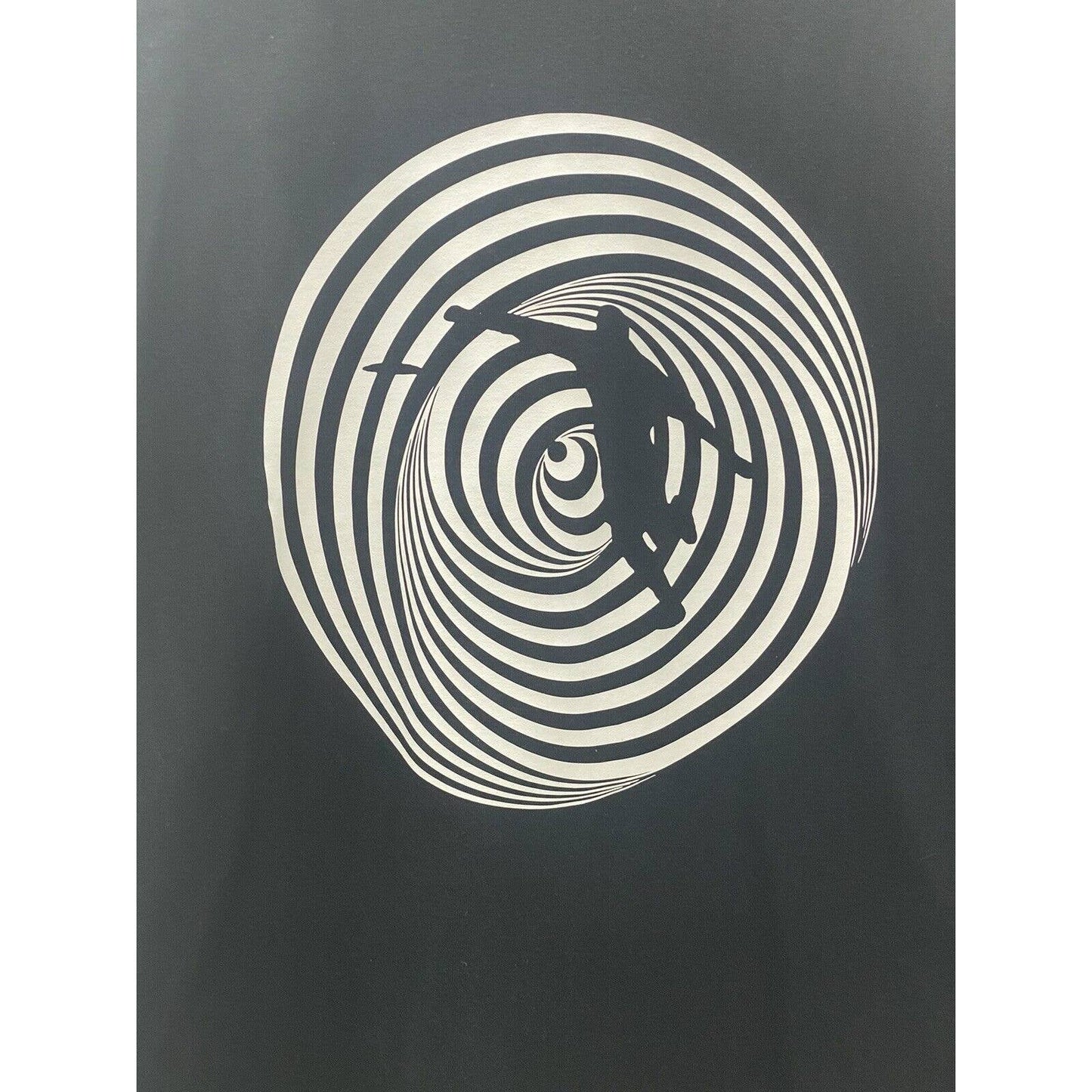 Disc Golf Shirt VERTIGO SWIRL Discgolfer Vinyl Custom Logo L T-Shirt Black