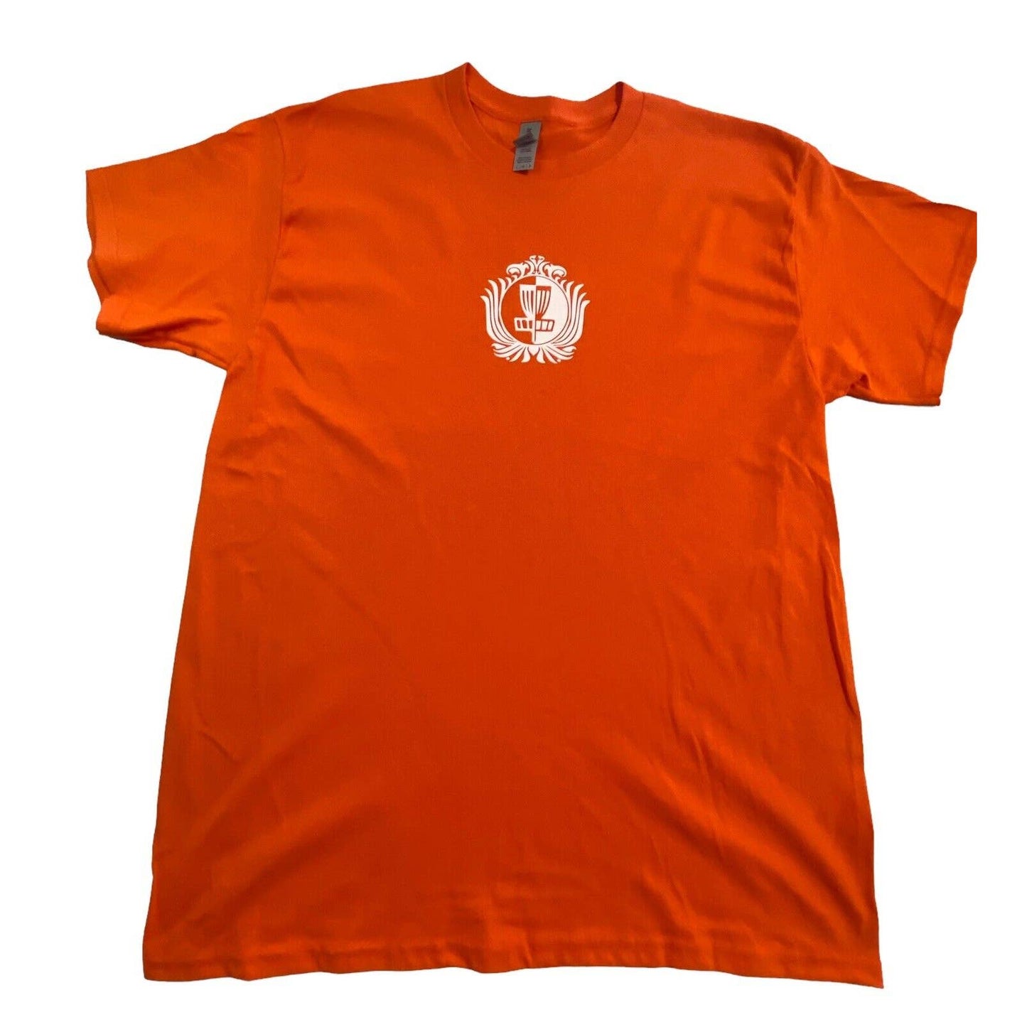 Disc Golf Shirt Disc GOLF LIFE Logo L Graphic T-Shirt Gildan ORANGE