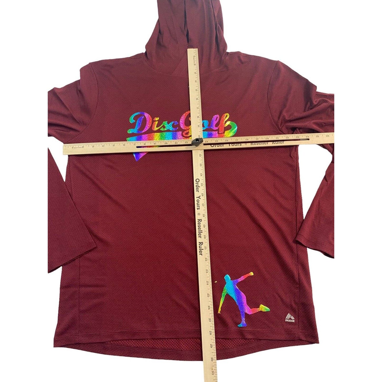 Disc Golf L/S Hooded Shirt L Holographic Logo Jersey Outdoor Active Discgolf