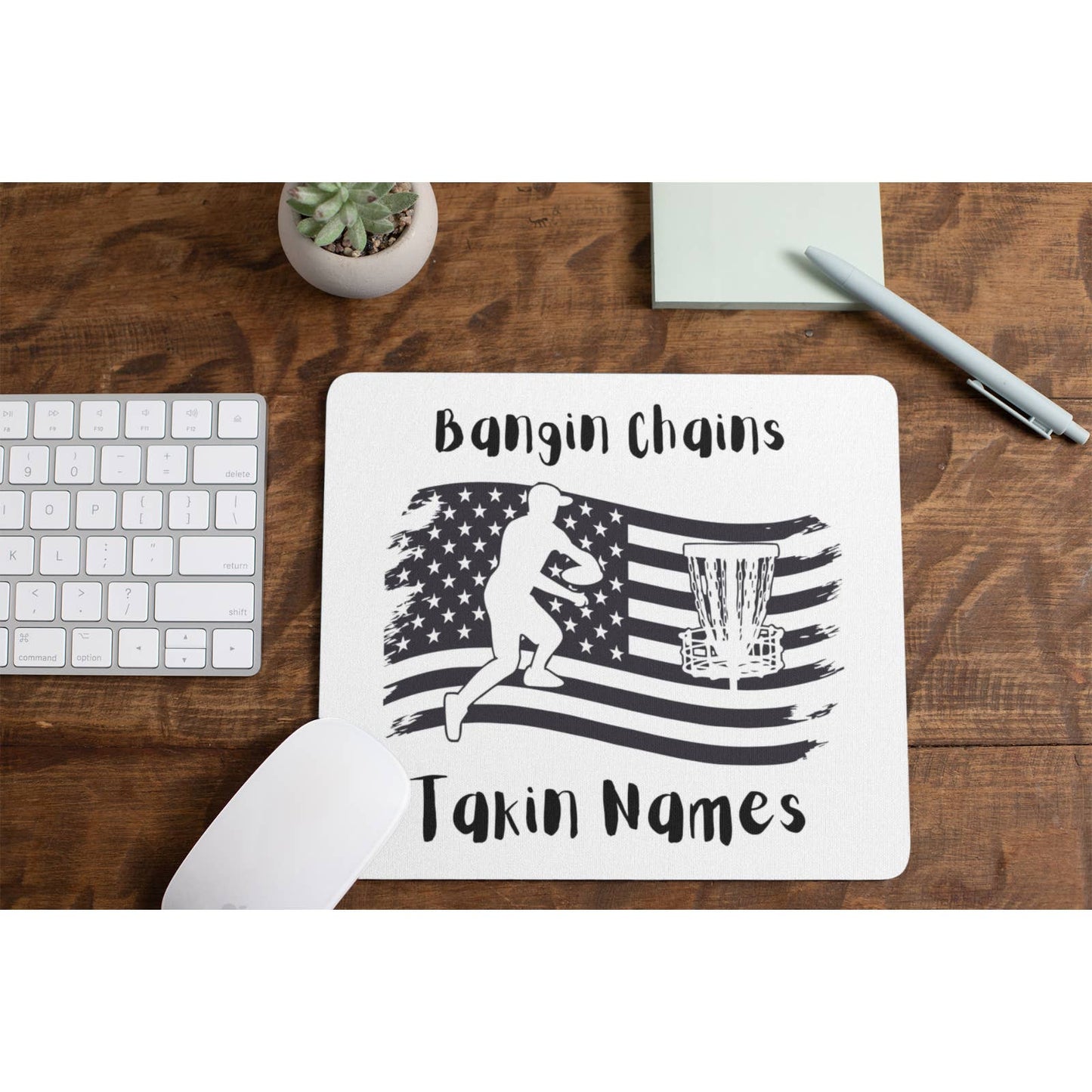 Disc Golf BANGIN CHAINS Mouse Pad Golf Basket Gaming Desk Mat Custom Gift