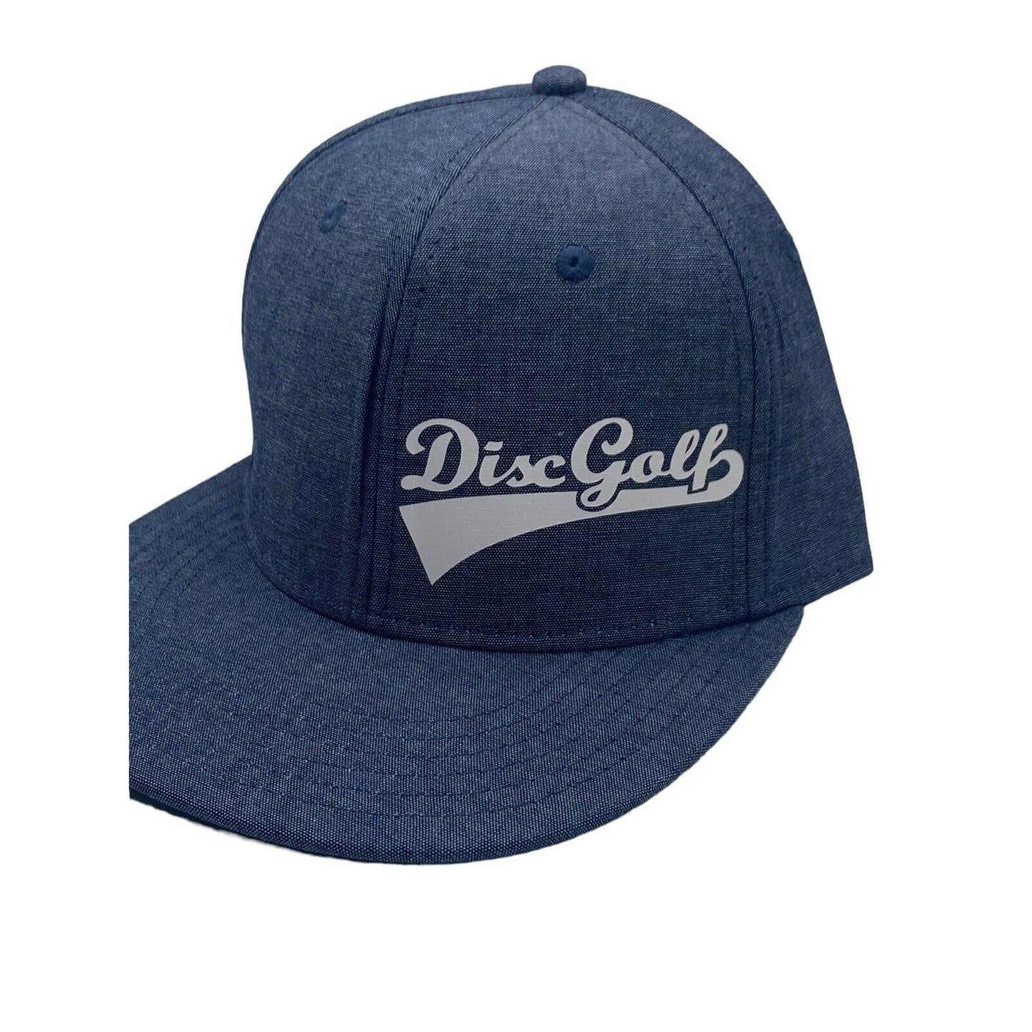 Disc Golf Hat Cap Adjustable Snap Back DISC GOLF Vinyl Logo Blue