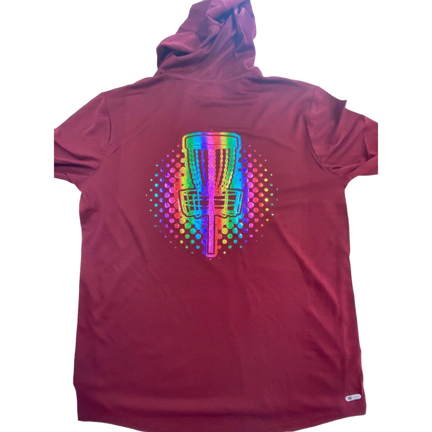 Disc Golf L/S Hooded Shirt L Holographic Logo Jersey Outdoor Active Discgolf