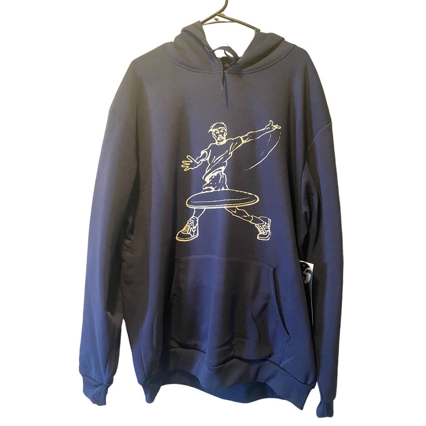 Disc Golf Men's 2XL DISC THROWER Pullover Hoodie Sweatshirt Navy