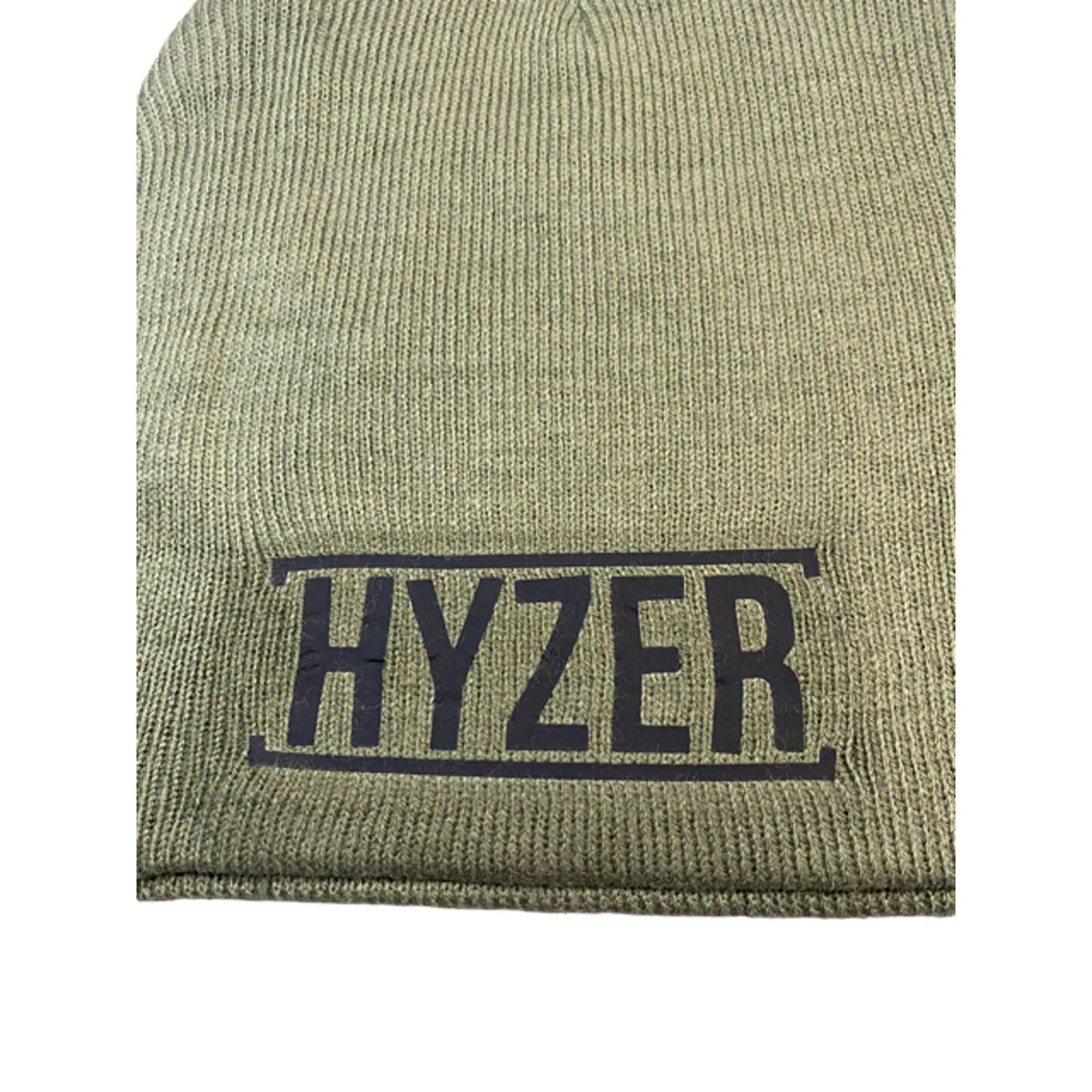 Disc Golf Affair HYZER Logo Knit Beanie Winter Disc Golf Hat OLIVE