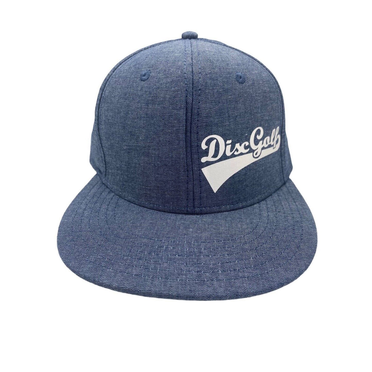 Disc Golf Hat Cap Adjustable Snap Back DISC GOLF Vinyl Logo Blue